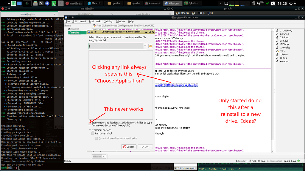 Links in Konversation always pop up an Application Chooser ...